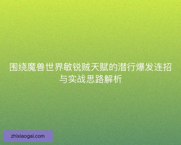 围绕魔兽世界敏锐贼天赋的潜行爆发连招与实战思路解析