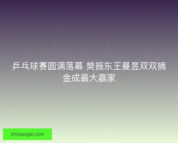 乒乓球赛圆满落幕 樊振东王曼昱双双摘金成最大赢家